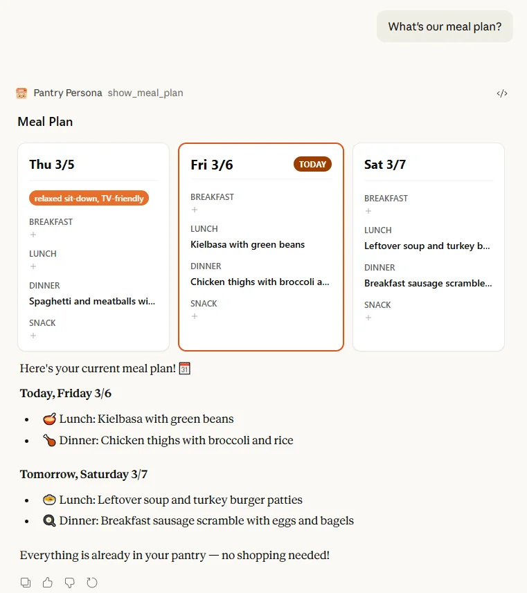 Pantry Persona screenshot