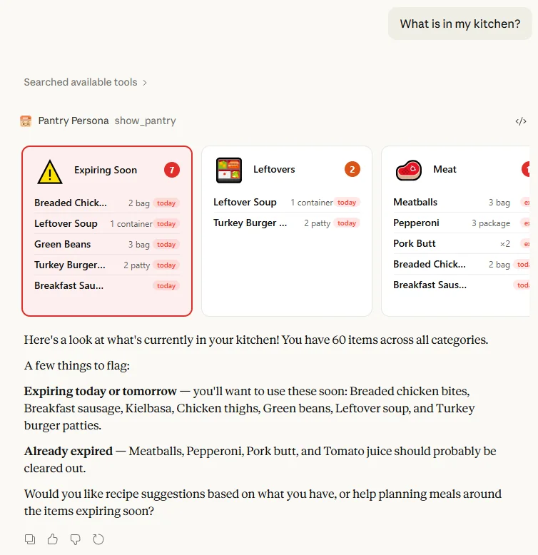 Pantry Persona screenshot