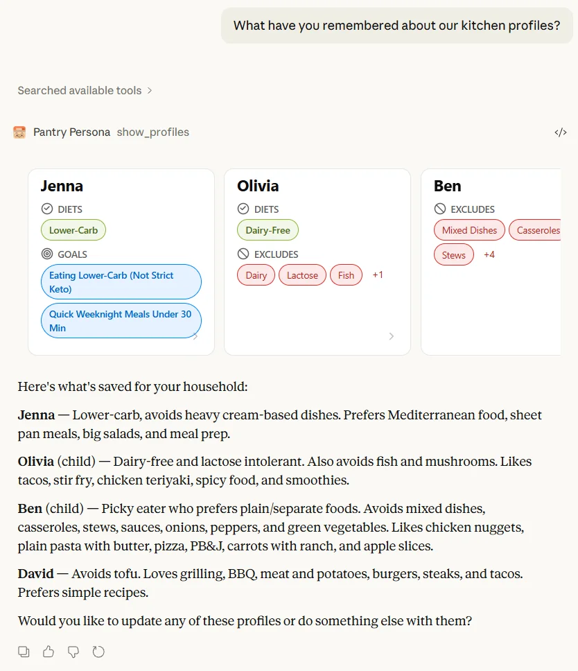 Pantry Persona screenshot