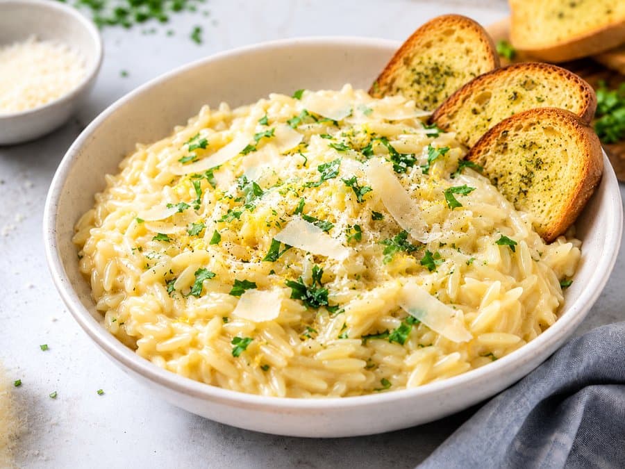 one-pan lemon orzo